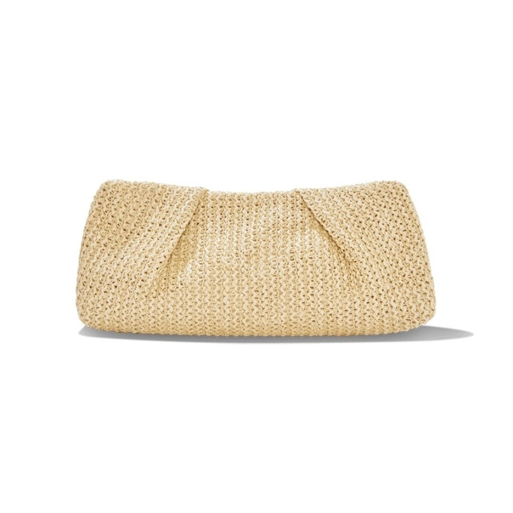 Capittana Raffia Straw Clutch Oversized Woven Beach Resort Crossbody Bag NWT